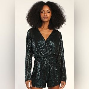 Lulus Green Sequin Romper